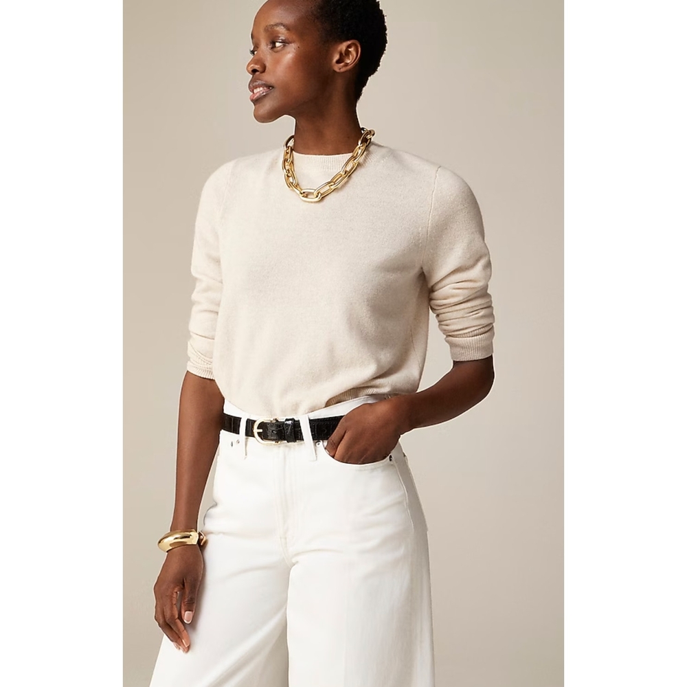 J. Crew Cream Crewneck Sweater